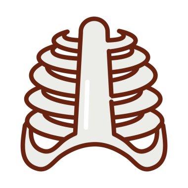 İnsan göğüs kafesi anatomi organ sağlığı hattı ve ikonu