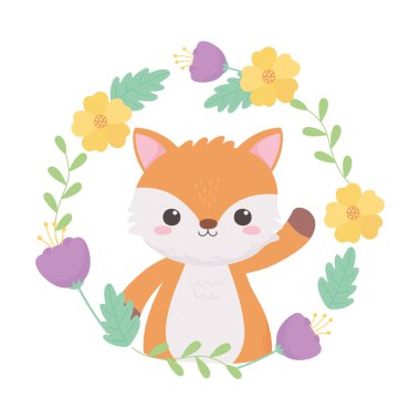 Küçük tilki çiçekleri çizgi film hayvanlarını terk eder.