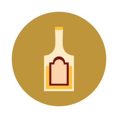 Şişe tekila, içecek, alkol bloğu ve yassı ikon.