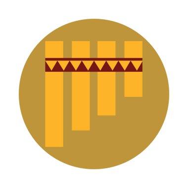 Meksika flüt enstrümanı müzik festivali ulusal blok ve düz ikon