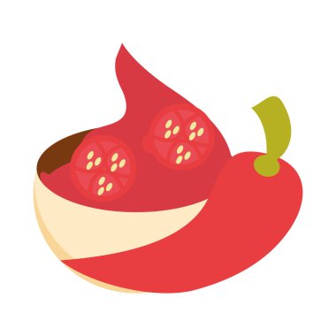 Meksika baharatlı acılı biberli yemek yassı ikonu