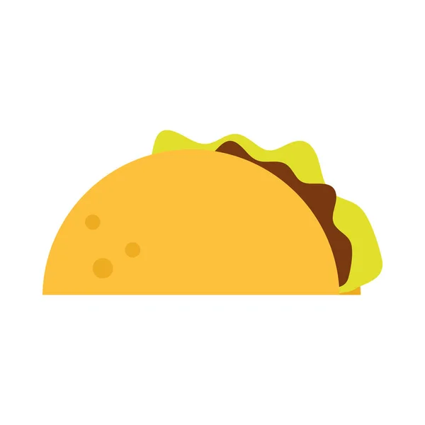 Meksykańskie jedzenie taco menu kreskówka płaska ikona — Wektor stockowy