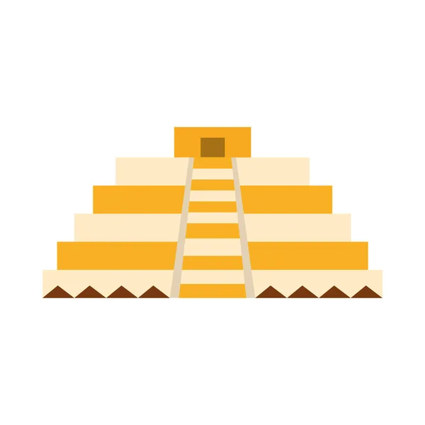 Stock vector mexican pyramid antique culture folk traditional flat icon