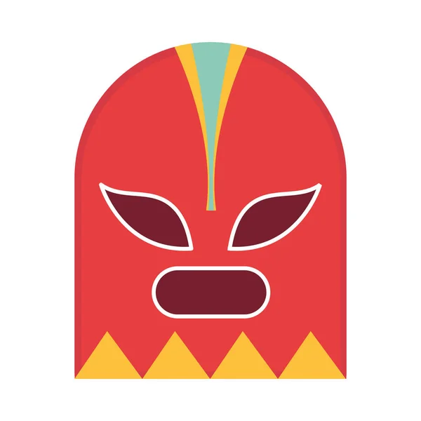 Mexican fighter mask traditional flat icon — Stock Vector