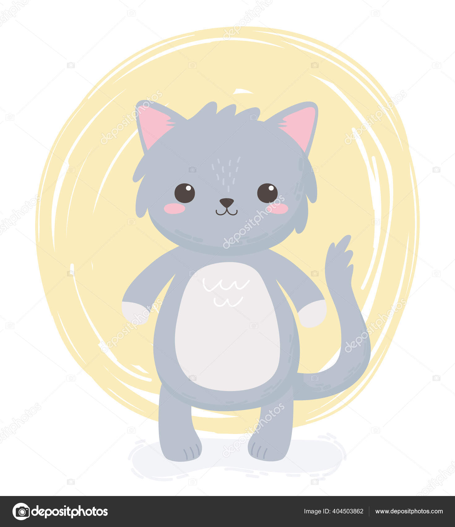 Cute gray cat animal standing cartoon background design Stock Vector Image  by ©stockgiu #404503862