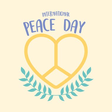 Uluslararası Barış Günü 'nün amblemi kalp dallarının dekorasyonunu şekillendirdi