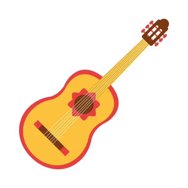 Instrument de guitare mexicaine fête musicale festival national plat icône — Image vectorielle