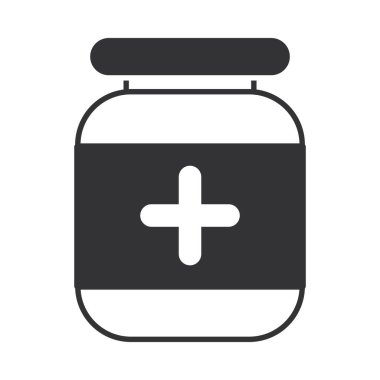 ilaç şişesi reçeteli eczane, siluet simgesi tasarımı