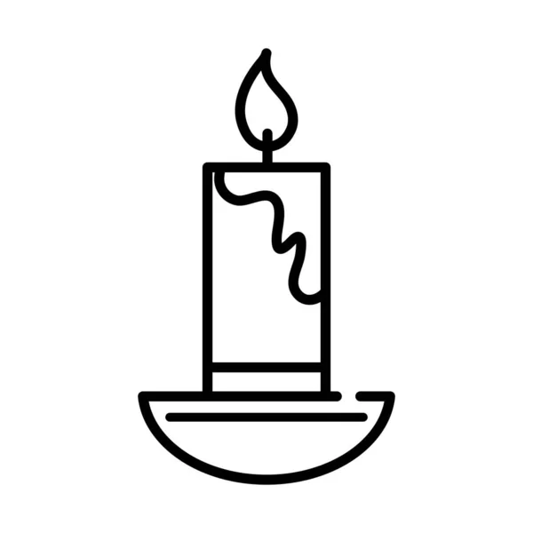 Felice festa dell'india diwali, candela nella decorazione del lampadario, vettore icona della linea di eventi religiosi deepavali — Vettoriale Stock