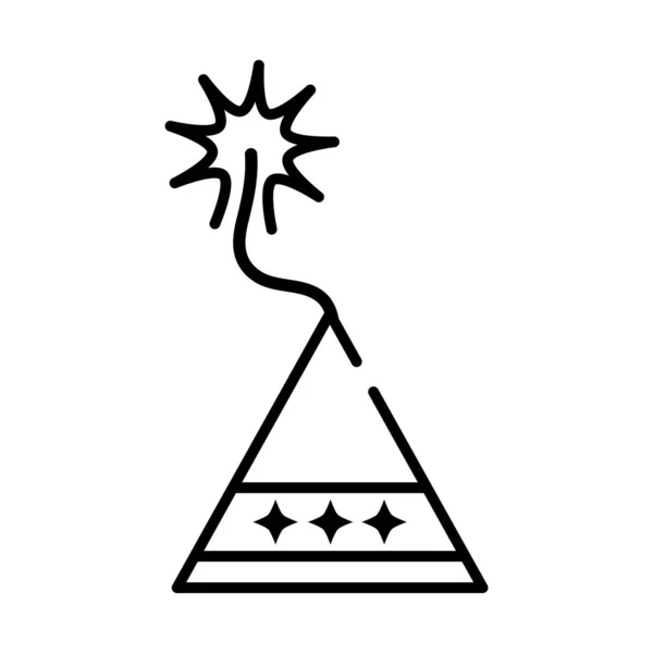 Πυροτεχνήματα σχήμα πυραμίδας δόνηση εορταστική γραμμή στυλ διάνυσμα εικονίδιο — Διανυσματικό Αρχείο