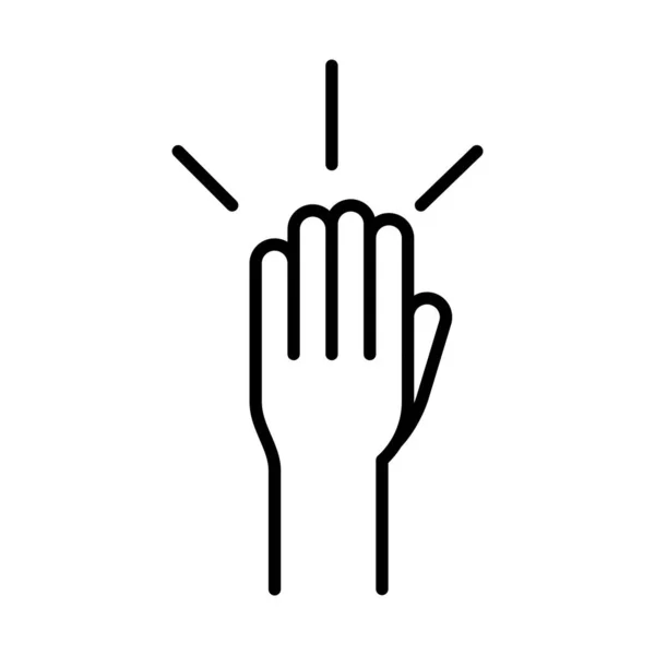 Hand up human rights day, line icon design — Stock Vector