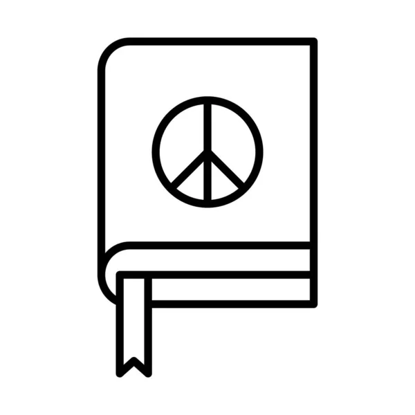 Libro paz y derechos humanos, diseño de iconos de línea — Vector de stock
