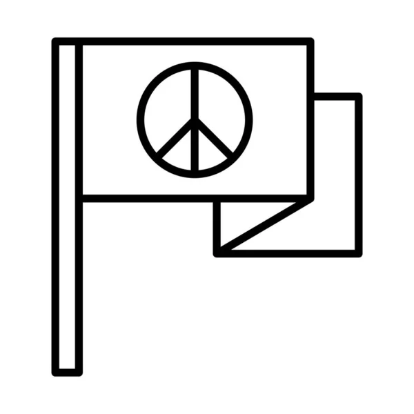 Drapeau symbole de la paix, Journée des droits de l'homme, conception d'icône de ligne — Image vectorielle