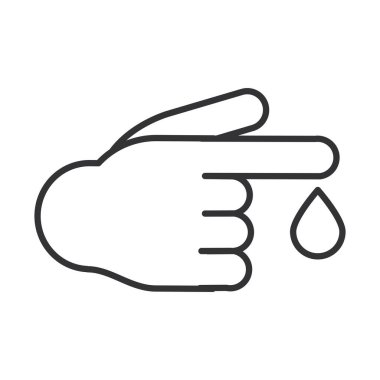 El kanı damlası tıbbi yardım, doğrusal simge tasarımı