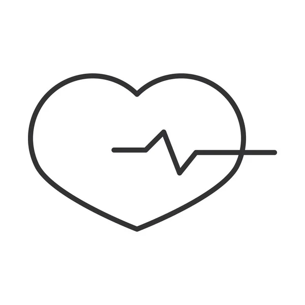 Diagnóstico cardiológico médico latidos del corazón, diseño de icono lineal — Vector de stock