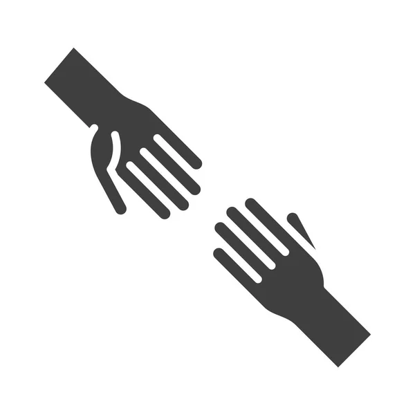 Podpora rukou, Den lidských práv, silueta ikony design — Stockový vektor