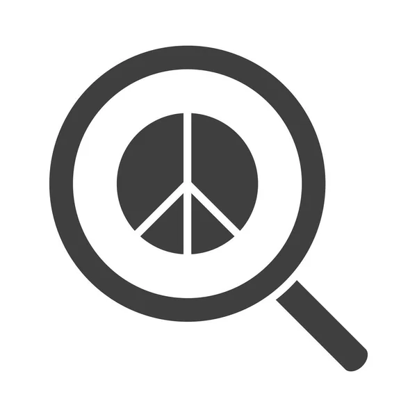 Loupe signe de paix, Journée des droits de l'homme, silhouette icône design — Image vectorielle