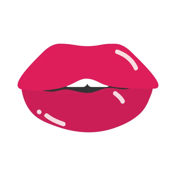 Pop art mouth and lips, red cartoon bright lips flat icon design - Stok Vektor