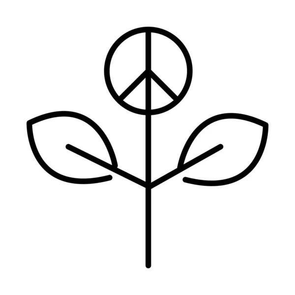 Planta deixa paz, dia dos direitos humanos, design de ícone de linha — Vetor de Stock