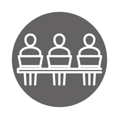 Laptop bilgisayarı, ofis çalışma alanı, blok ve satır simgesi kullanan insanlar