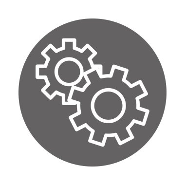 dişli dişli dişli mekanizması, blok ve çizgi simgesi