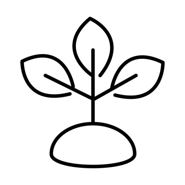 Natura vegetale foglie fogliame ecologia, linea icona design — Vettoriale Stock