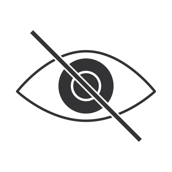 Blinde, behinderte Augen, keine Sicht Weltbehindertentag, Silhouetten-Icon-Design — Stockvektor