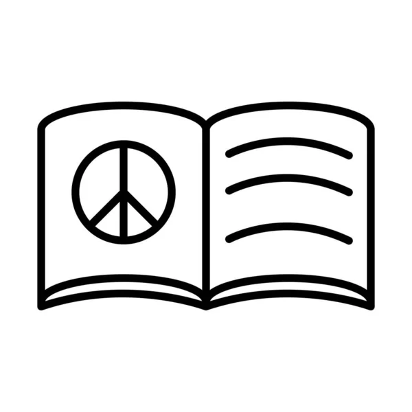 Barış kitabı organizasyonu, insan hakları günü, çizgi ikonu tasarımı — Stok Vektör