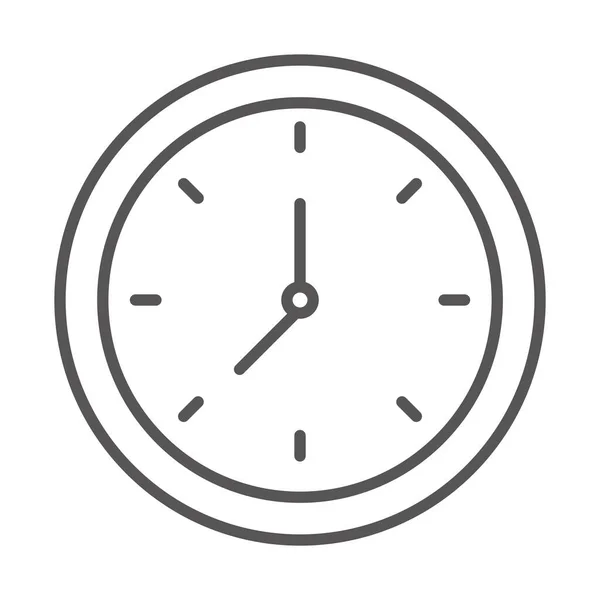 Horloge ronde heure, conception d'icône de ligne — Image vectorielle