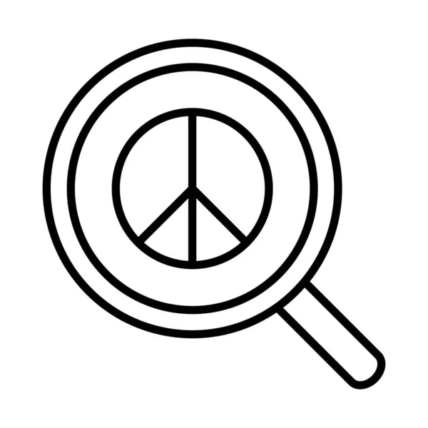 Loupe signe de paix, journée des droits de l'homme, conception de l'icône de ligne — Image vectorielle