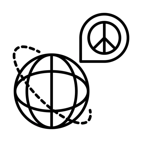 Señalización de paz, Día de los Derechos Humanos, diseño de iconos de línea — Vector de stock