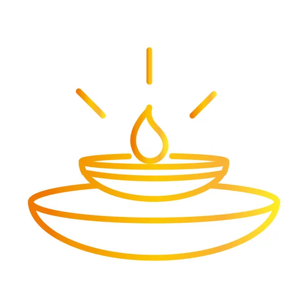 Heureux festival diwali india, bougie en lampe diya deepavali religion événement gradient style icône vecteur — Image vectorielle