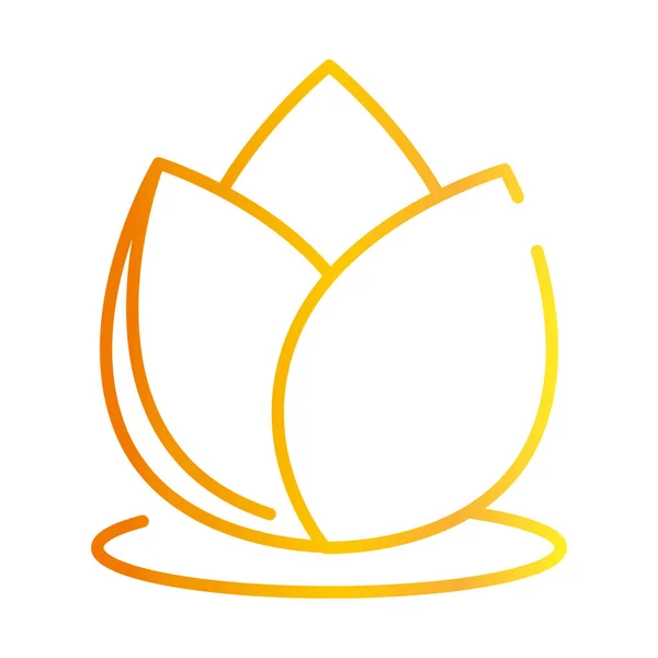 Lotus fleur méditation décoration gradient spirituel style icône vecteur — Image vectorielle