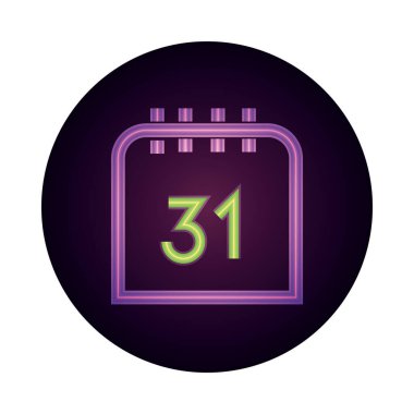 Cadılar bayramın kutlu olsun, takvim şaka mı şeker mi parti kutlaması neon ikon tarzı