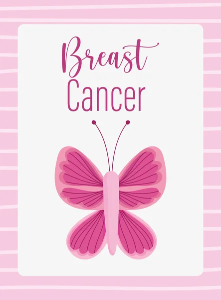 Месяц осведомленности о раке молочной железы розовый плакат в полоску — стоковый вектор