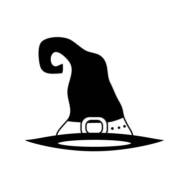 Cadılar Bayramınız kutlu olsun, kayışlı cadı şapkası, şaka mı şeker mi kutlama çizgisi ikonu tarzı