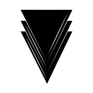 Minimalist dövme boho soyut üçgen siluet sanat simgesi beyaz arkaplan üzerinde