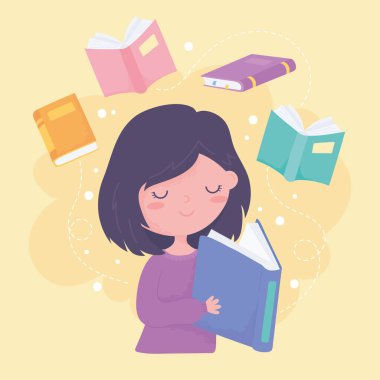 Uluslararası Okuryazarlık Günü, ders kitabı ve kitap okuyan kız çocuğu