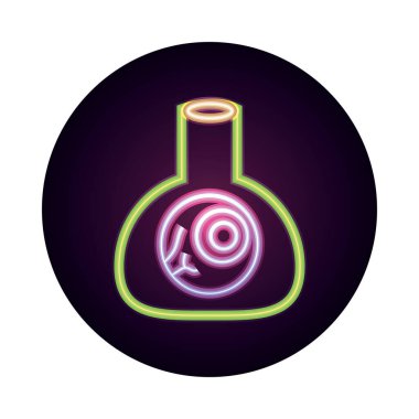 Cadılar Bayramı 'nız kutlu olsun. Ürkütücü göz numarası olan iksir şişesi. Ya da parti ikonu ikonu.