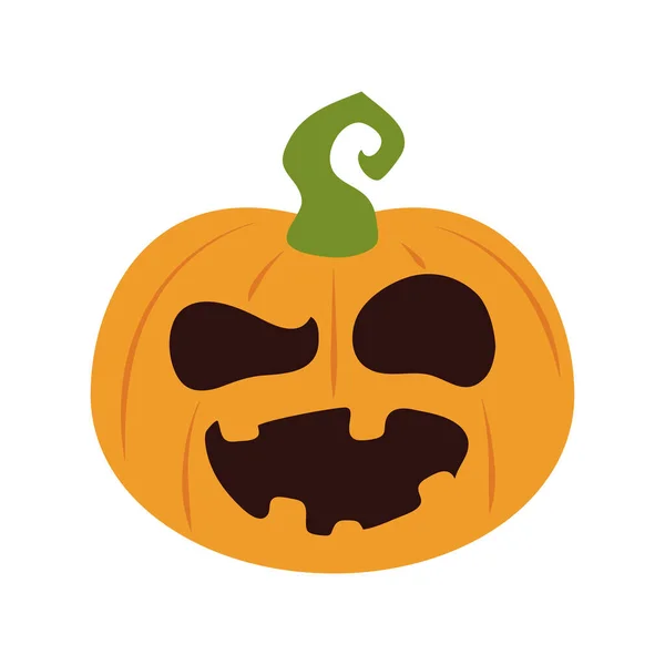 Boldog halloween, ijesztő sütőtök trükk vagy élvezet ünneplés lapos ikon stílus — Stock Vector
