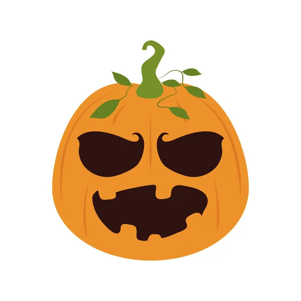Halloween heureux, tour de citrouille horreur ou traiter célébration style icône plate — Image vectorielle