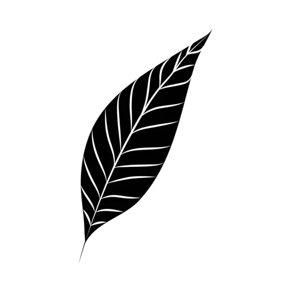 Minimalista tatuaje hoja naturaleza hierba silueta arte — Vector de stock