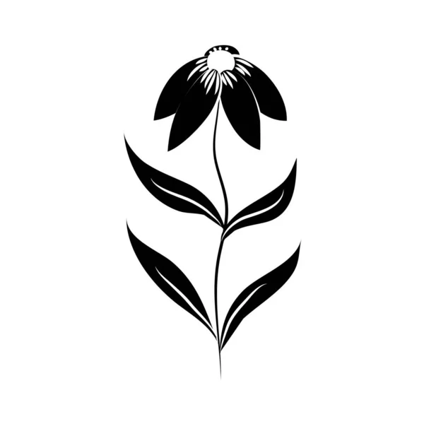 Minimaliste tatouage fleur silhouette art fleur botanique — Image vectorielle