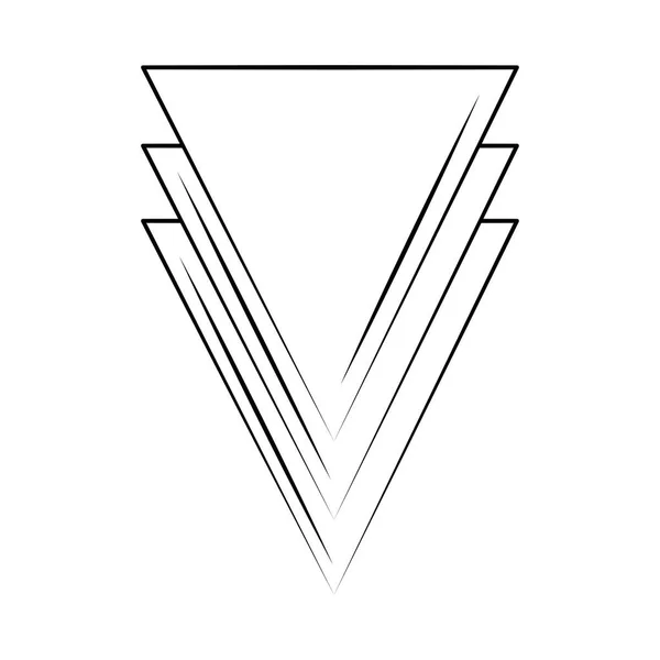 Tatouage minimaliste boho abstrait triangles ligne icône d'art sur fond blanc — Image vectorielle