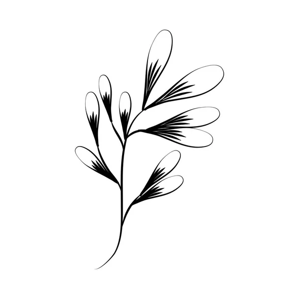 Tatouage minimaliste à base de plantes et feuilles art en ligne — Image vectorielle