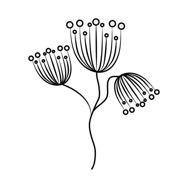 Minimalist dövme çiçekleri narin çiçek çizgileri — Stok Vektör