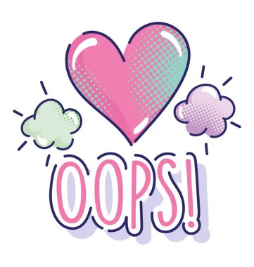 pop sanat karikatürü, kalp aşk bulutları harfler, komik yarım ton tasarım.