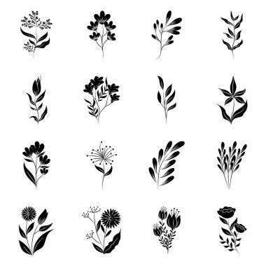 Minimalist dövme boho çiçeği beyaz arkaplanda yin yang siluet resim simgesini bırakır