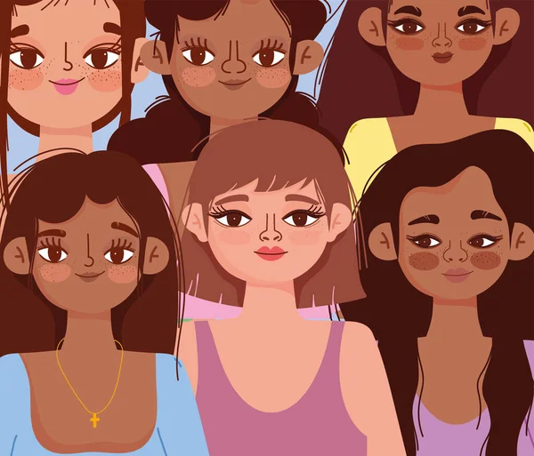 grup genç kadın portresi