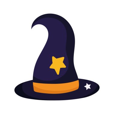 Cadılar Bayramınız kutlu olsun, yıldız süslemeli siyah şapka, şaka mı şeker mi kutlaması